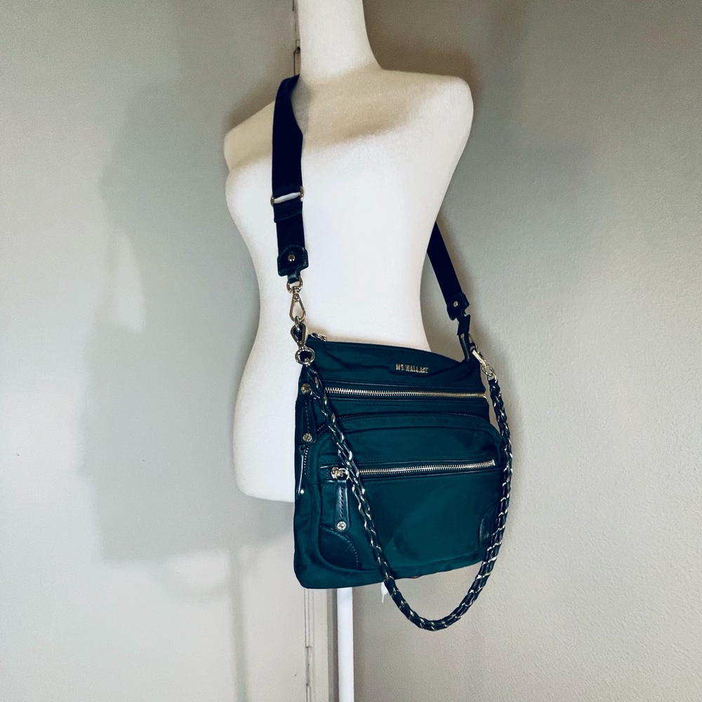 MZ Wallace Dark Green Nylon Crossbody Bag - Smooth Finish - Picture 5 of 16